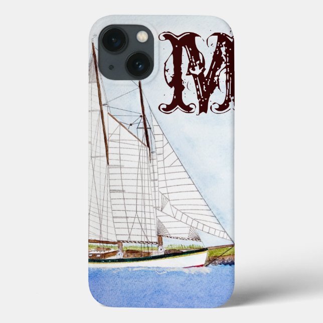 Segelbåt Sailing Frakt Ocean Monogram IPAD Case (Baksida)