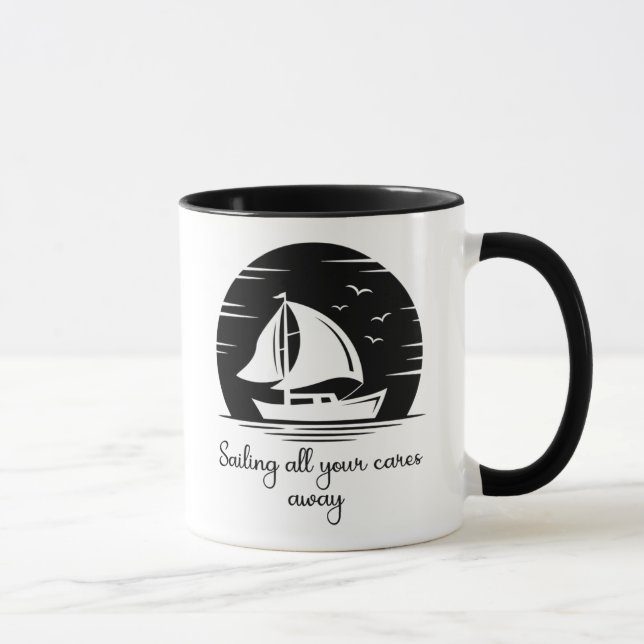 Segelbåt, segelbåt, Yacht, inspirationsoffert Frak Mugg (Höger)