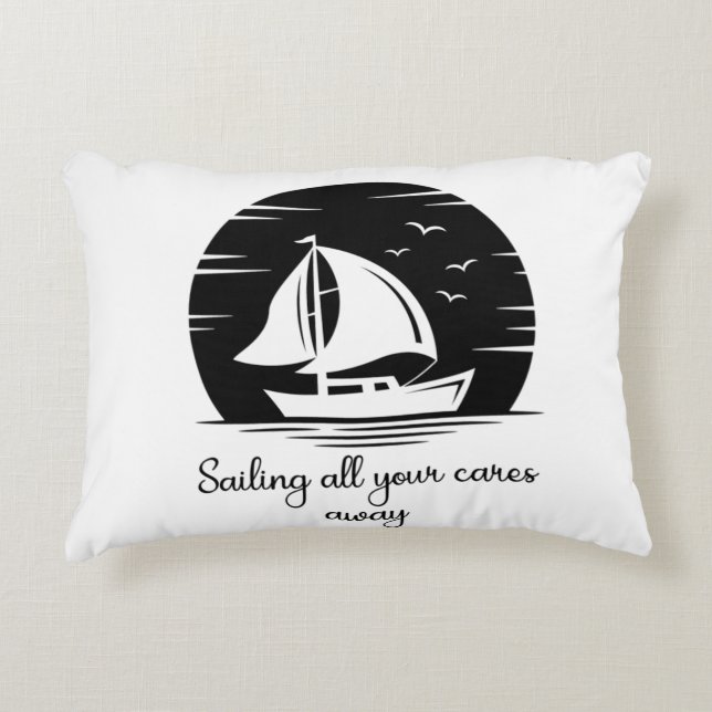 Segelbåt, segelbåt, Yacht, inspirationsoffert Frak Prydnadskudde (Framsidan)