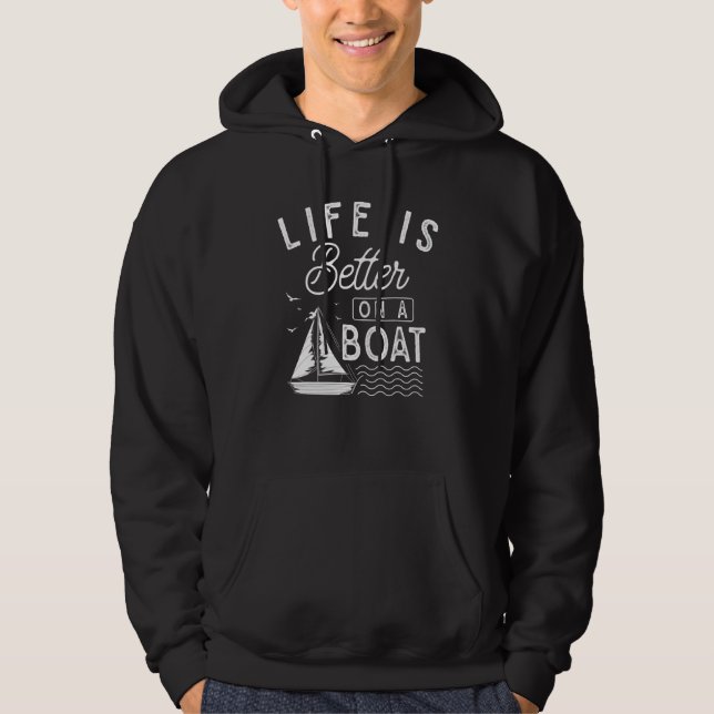 Segelbåt Sjöman Kapten Marin Skipper Segling Hoodie (Framsida)