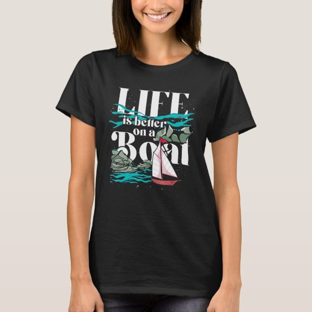 Segelbåt Sjöman Seglare Segelbåt Segling T Shirt (Framsida)