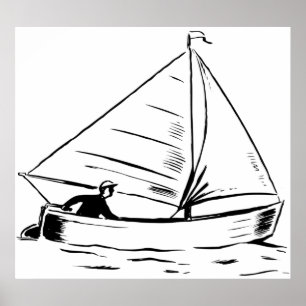 Segelbåt Skiss Poster