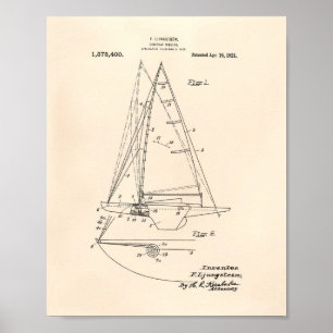 Segelbåt som Rigging 1921 patenterad konst - Poster
