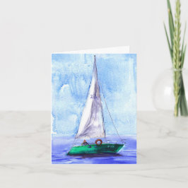 "Segelbåt" tom Anteckningskort