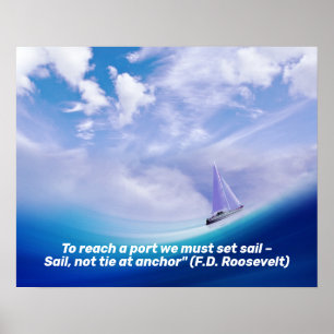 Segelbåt upp i en Epic-våg Poster