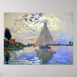 Segelbåt vid floden Seine Poster