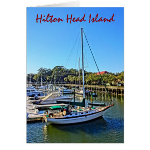 Segelbåt vid inkapslingskärlet Marina Hilton Head OBS Kort