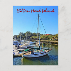 Segelbåt vid inkapslingskärlet Marina Hilton Head Vykort
