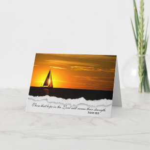Segelbåt vid solnedgången Sympathy Card Kort