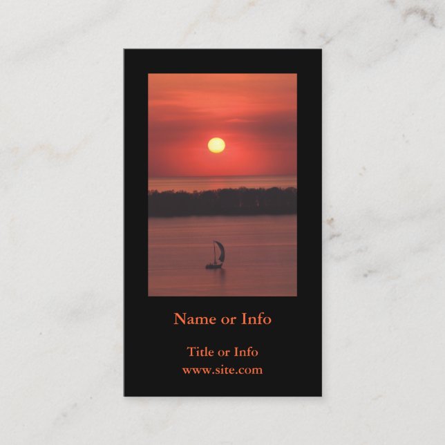 Segelbåt vid Sunset Photo Visitkort (Framsida)