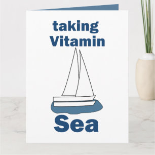 Segelbåt Vitamin Hav Roligt Nautiskt Citat Kort