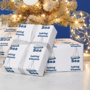 Segelbåt Vitamin Hav Roligt Nautiskt Citat Presentpapper