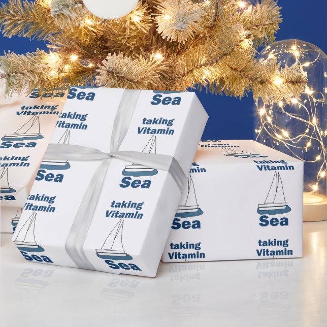 Segelbåt Vitamin Hav Roligt Nautiskt Citat Presentpapper (Helgdagar)