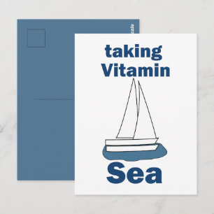 Segelbåt Vitamin Hav Roligt Nautiskt Citat Vykort