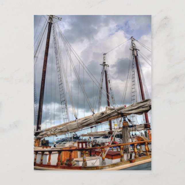 Segelbåtar är dockade i Key West hamnen Vykort (Framsida)