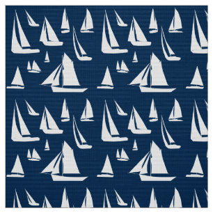 Segelbåtar - blå marinblå marinsjömil tyg