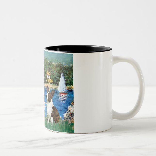 Segelbåtar - Cardigan Welsh Corgi 5 Två-Tonad Mugg (Höger)