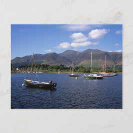 Segelbåtar Derwent Vatten Keswick Cumbria Vykort