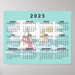 Segelbåtar Design 2025 Kalender Poster