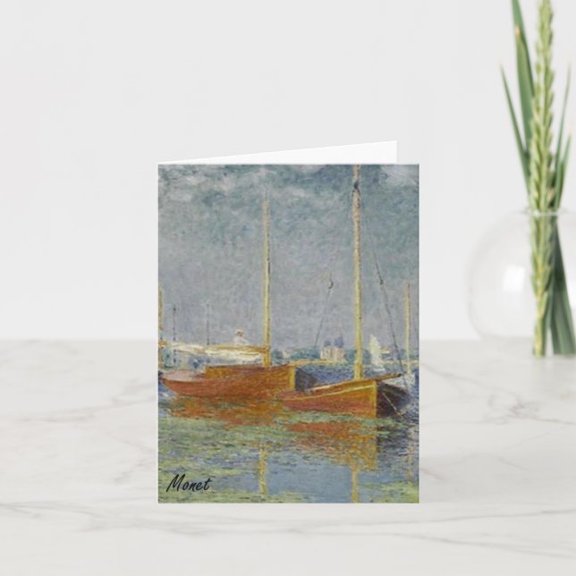 SEGELBÅTAR för MONET Argenteuil på Seinen noterar Kort (Framsida)