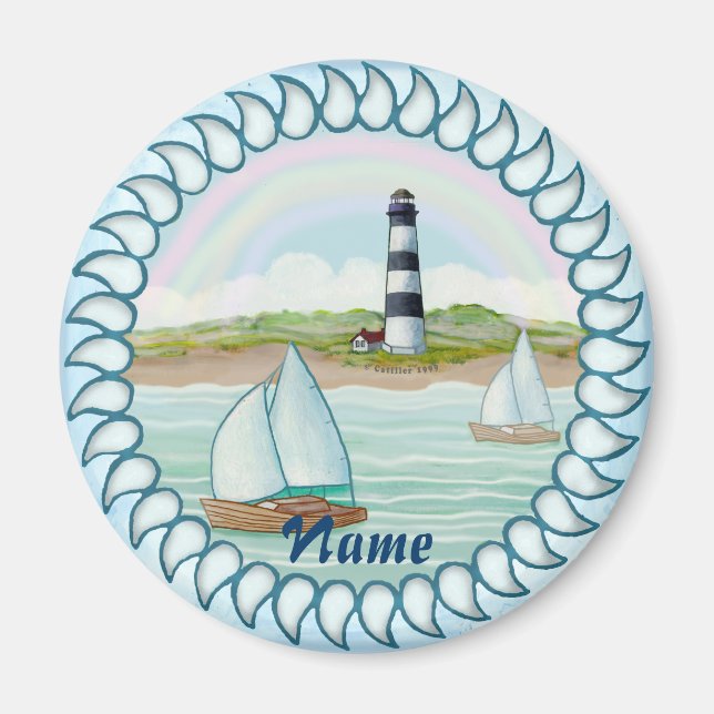 Segelbåtar Fyrtorn Magnet (Framsidan)
