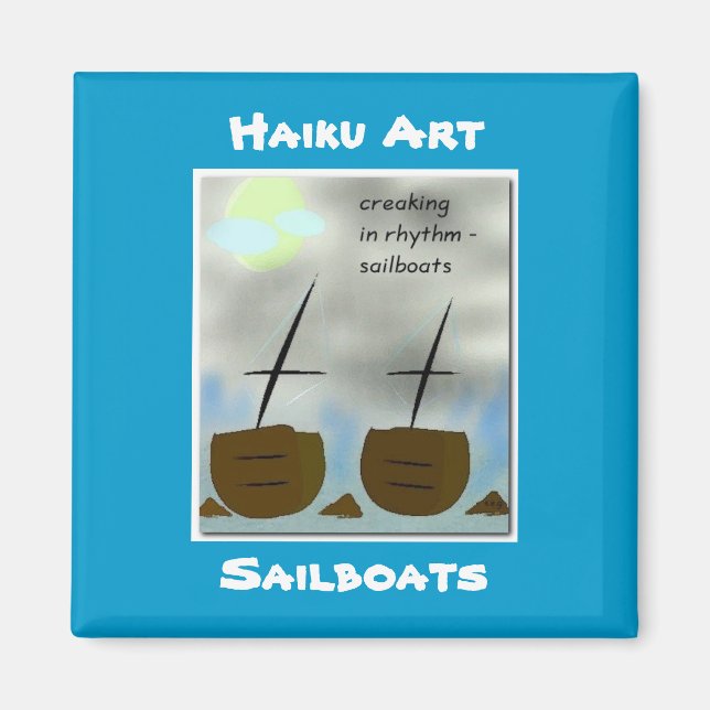 Segelbåtar Haiku Art Magnet (Framsidan)