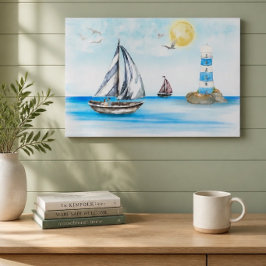 Segelbåtar i en blå ocean poster