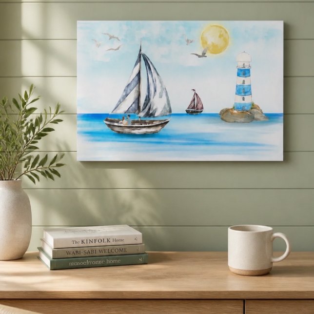 Segelbåtar i en blå ocean poster (Skapare uppladdad)