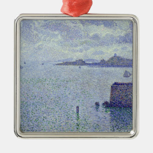 Segelbåtar i en bred flodmynning, c.1892-93 julgransprydnad metall