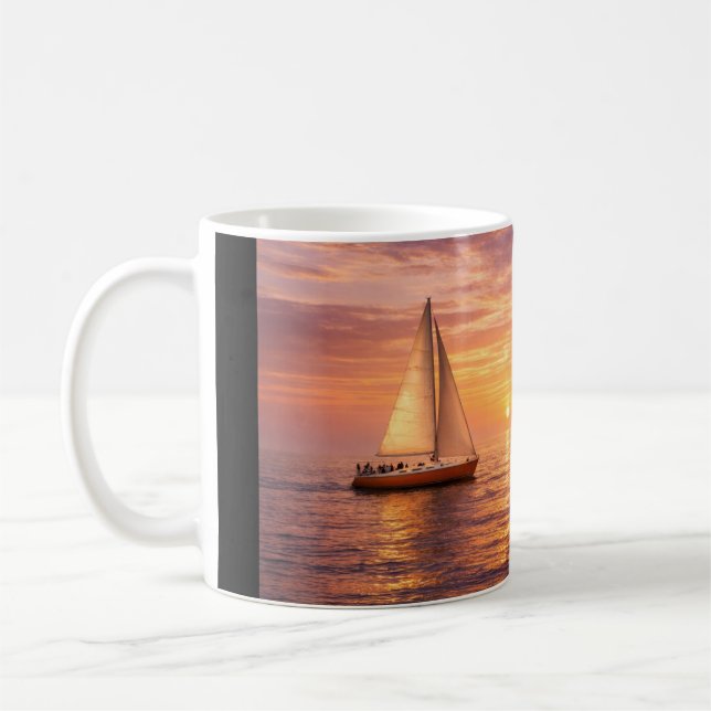 Segelbåtar i Guldstunden Canvas Väggkonst | Kustnä Kaffemugg (Vänster)