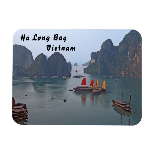 Segelbåtar i Ha Long Bay - Vietnam, Asien Magnet (Horisontell)