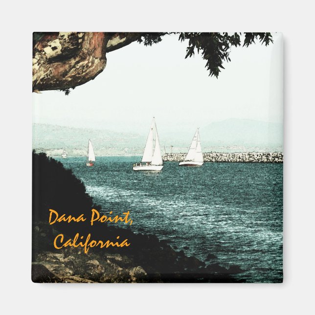 Segelbåtar i hamnen magnet (Framsidan)