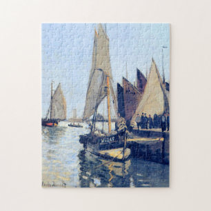 Segelbåtar i Honfleur Monet Fine Art Pussel