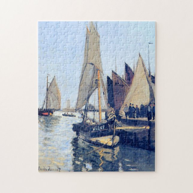 Segelbåtar i Honfleur Monet Fine Art Pussel (Vertikal)