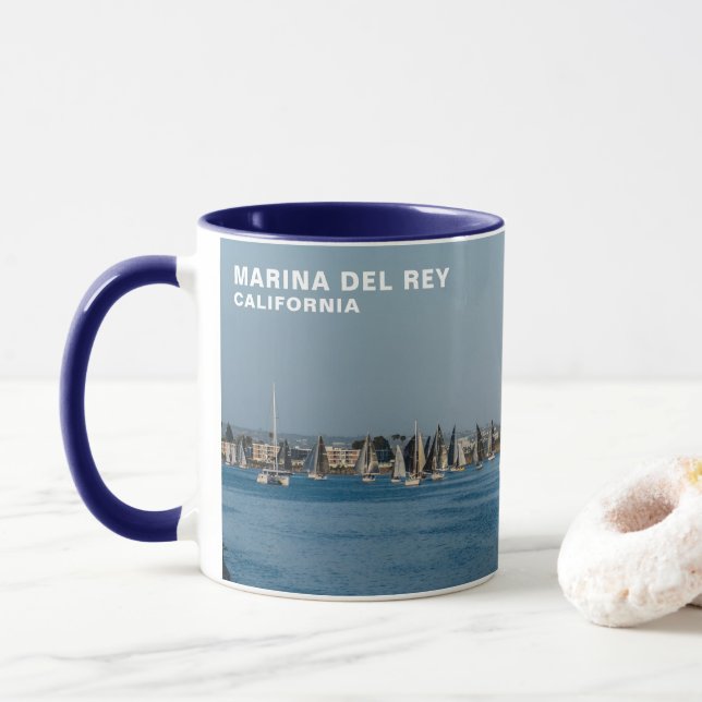 Segelbåtar i Marina - Marina del Rey, CA Mugg (Med munk)