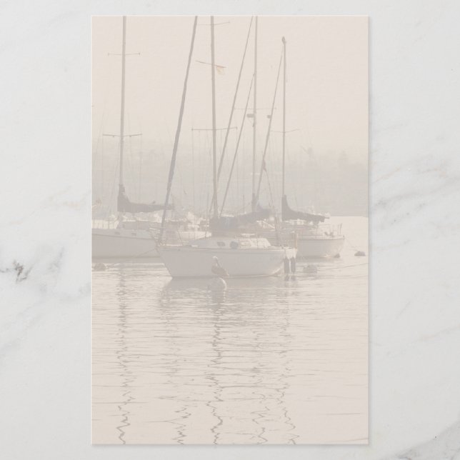Segelbåtar i Marina Stationära Brevpapper (Framsida)