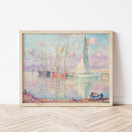 Segelbåtar i Saint-Tropez hamn | Henri Lebasque Poster