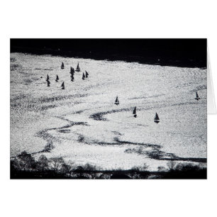 Segelbåtar i silhouetten, Charles River handfat, Hälsningskort