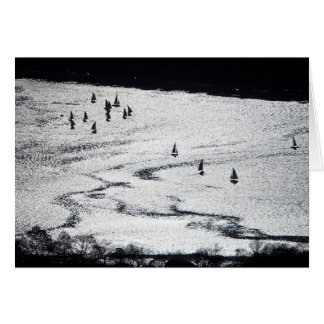 Segelbåtar i silhouetten, Charles River handfat, Hälsningskort