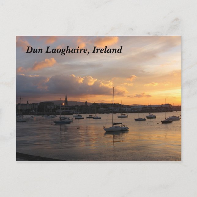 Segelbåtar i solnedgång vykort (Framsida)