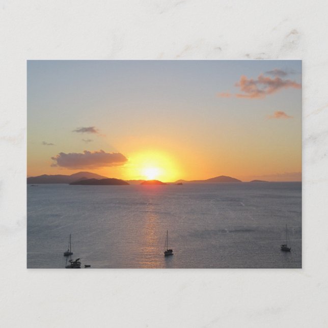 Segelbåtar i St.John Vykort (Framsida)