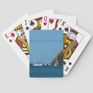Segelbåtar i Vita och blå Nautiska viken Casinokort