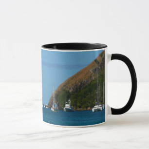 Segelbåtar i Vita och blå Nautiska viken Mugg
