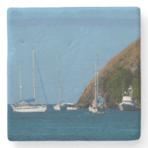 Segelbåtar i Vita och blå Nautiska viken