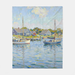 Segelbåtar Impressionism New England Fleecefilt