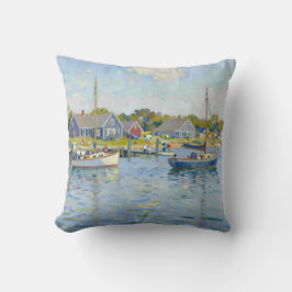 Segelbåtar Impressionism New England Kudde