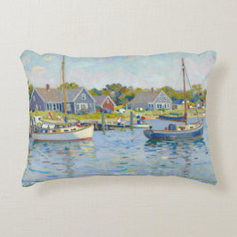 Segelbåtar Impressionism New England Prydnadskudde