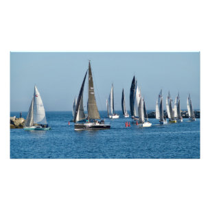 Segelbåtar in kanal - Marina Del Rey, CA Fototryck