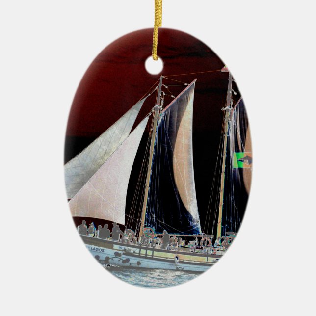 Segelbåtar Julgransprydnad Keramik (Framsidan)