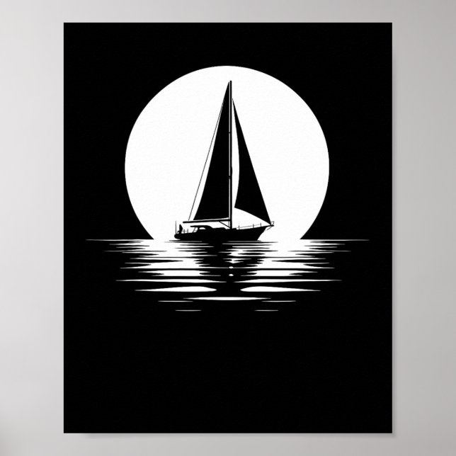 Segelbåtar - kapten Boat Boating Sol Poster (Framsidan)